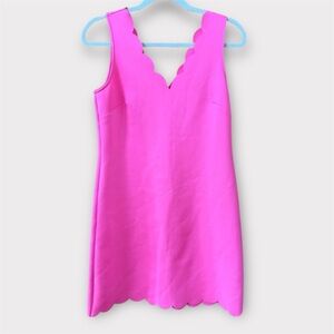 Lilly Pulitzer Mikayla Scallop Hem V-neck scuba sleeveless dress EUC